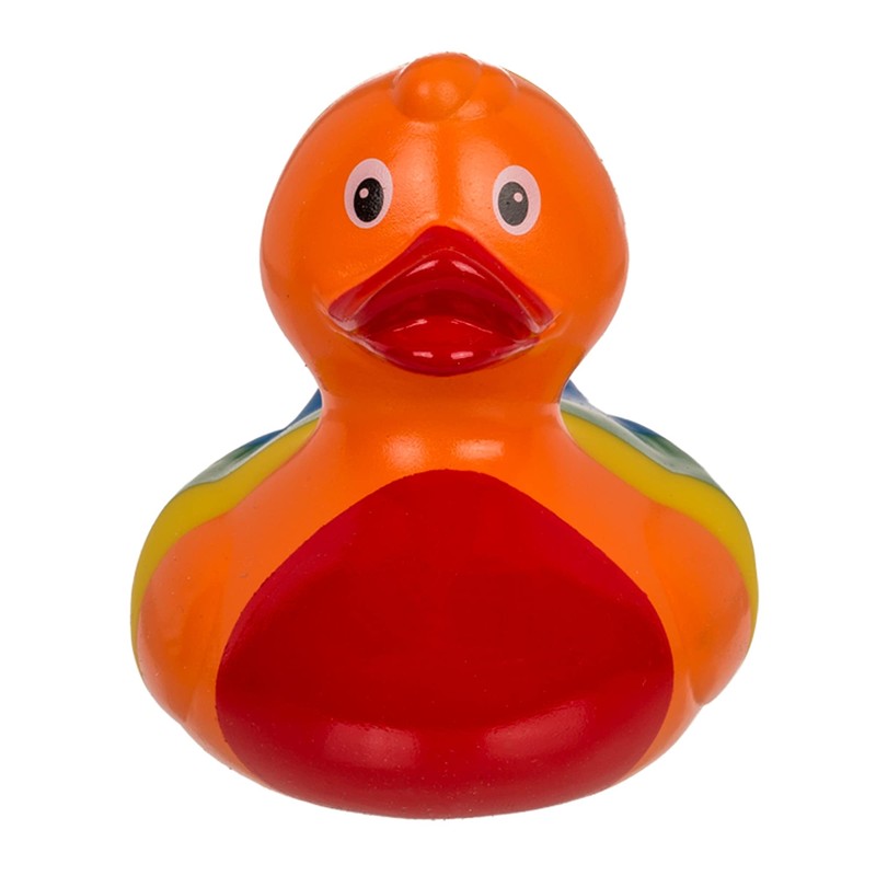 Rainbow Bath Duck Colourful Squeaky Duck 10 x 10 cm