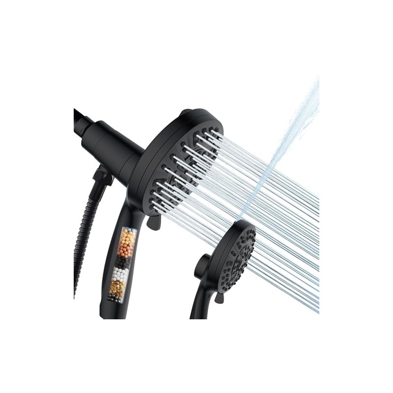 Filtered Shower Head with Handheld - 9 Spray Modes High