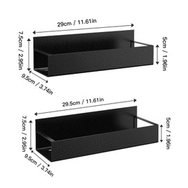 Vetacsion 2 Pack Moveable Fridge Magnetic Spice Racks,Metal Cyan