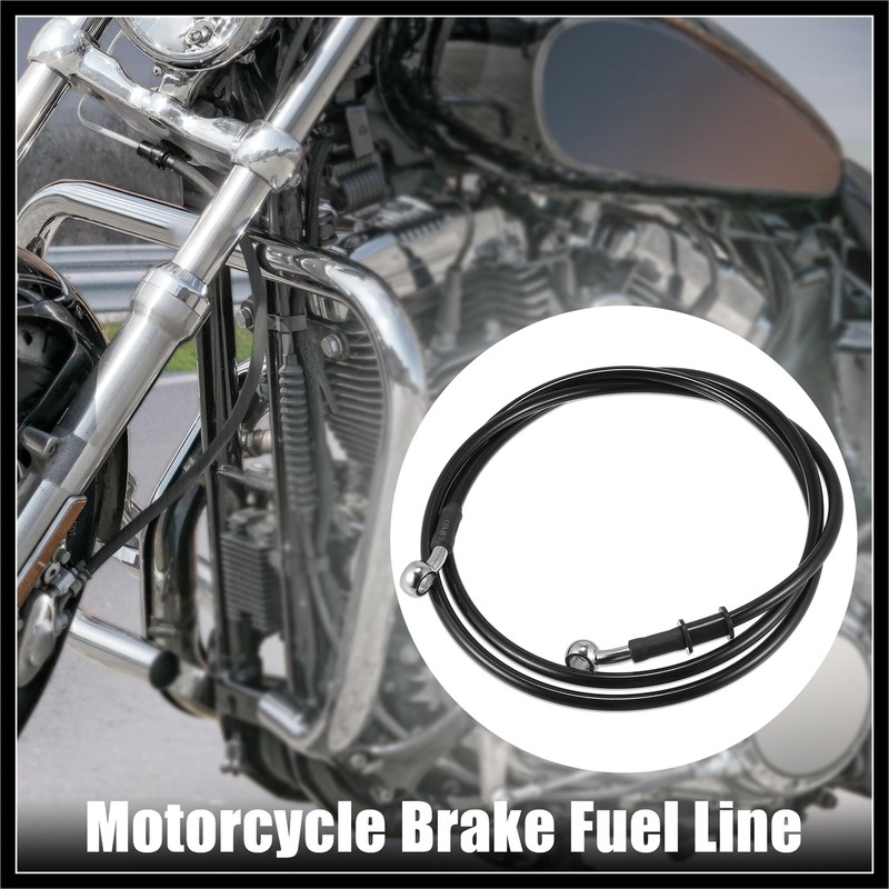 Hihaha 170cm 66.93" Motorcycle Braided Brake Clutch Oil Hoses Pipe
