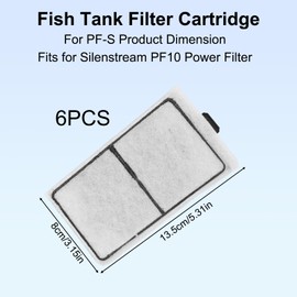 lasuroa 6pcs Carbon Filter Cartridges Compatible with Top Fin PF-S, 5.3X3.1 Inch Fish Tank Filter Cartridge Replacement for Aquarium Water Filtration