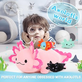 BENINY 4Pcs Wolf Stuffed Animals Set, Grey Mommy Wolf Plush 20 Inch with 3 Baby Wolves, Realistic Wolf Toys for Wolf Lover Party Favors, Gifts for Boys Girls Birthday