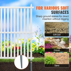 Happybuy 48" W x 48" H Vinyl Privacy Fence Panels, Air Conditioner Fence, Outdoor Privacy Screens for Trash Can, Pool Equipment Enclosure, Privacy Screen Kit Strip Panels (2 Panels)