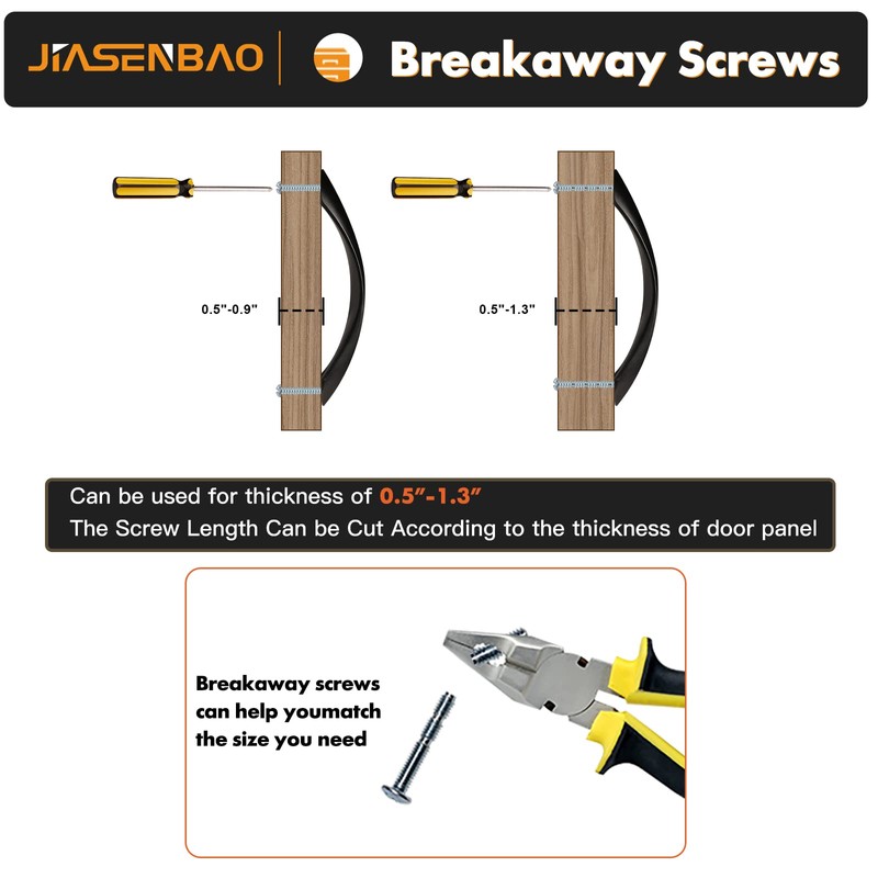 JIASENBAO Black Cabinet Pulls 5 Inch Arch Twisted Matte Black