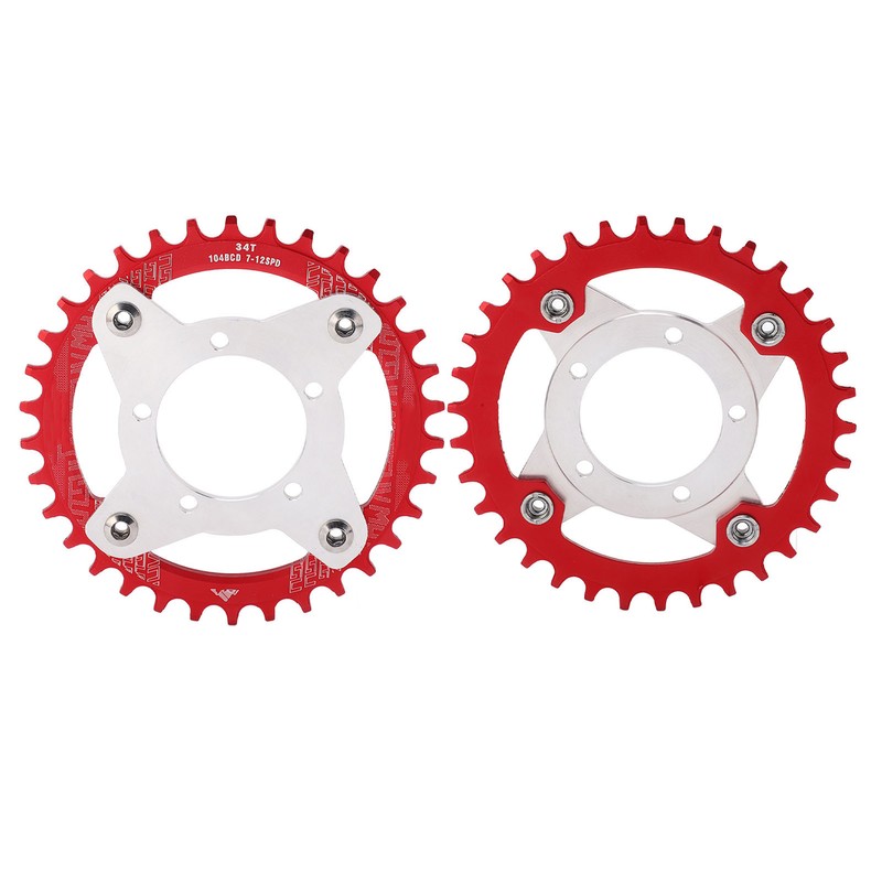 34T 104 BCD Electric Bike Chainring and Adapter for Bafang