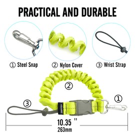 nitescuba Spiral Cable Spring Coil for Diving, Diving Accessories, Anti-Lost Spring Coil Lanyard with Quick Release Buckle for Underwater Cameras and Diving Flash Lights, yellow