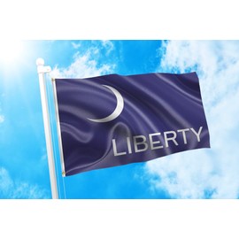 DMSE Fort Moultrie Liberty Colonial American Crescent Moon Flag 3X5 Ft Foot 100% Polyester 100D Flag UV Resistant (3' X 5' Ft Foot)