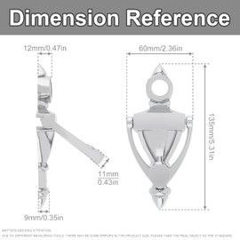 HOJLKLD Door Knocker and Viewer, 5 Inch Height Knocker, 180-Degree View Angle Peephole, 9/16 inch Bore, for 1-3/8" to 1-7/8" Thickness Door (5 inch, Brushed Nickel)