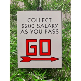 Pass Go! Collect $200 Ornament - Iconic Real Estate Game Christmas Ornament