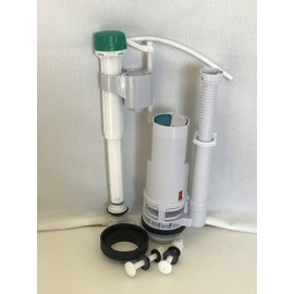 Kohler Toilet, Dual Flush, Top Button Flush Valve and Adjustable Tower Fill Valve for 2 inch Two Piece Toilets by NuFlush