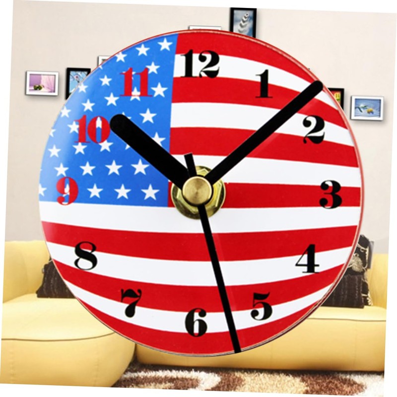 COLLBATH Magnetic Suction Clock American Flag Home Decor Fridge Magnets