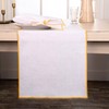 D'Moksha Homes White Table Runner with Yellow Embroidered Trim 14