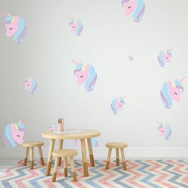 NAKLEO Stencils Painting for Children, Set of 5, 9 x 9 to 34 x 34 cm, Unicorn, Fairytale Magic, Reusable Plastic Children's Room Painting Template, Room Decoration, Crafts, DIY Wall Furniture Paper