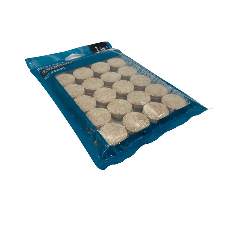 1 in. Beige Heavy-Duty Self-Adhesive 1 in. Felt Pads (48-Pack)