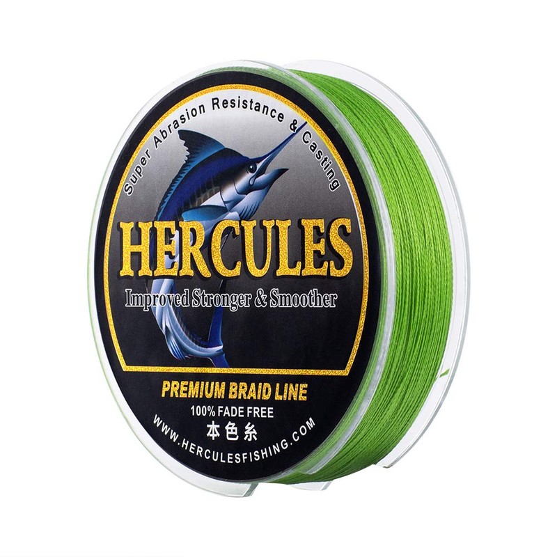 HERCULES Fade-Resistant Braided PE Fishing Line, 4 Strands, Long Casts,