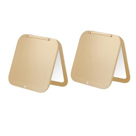 CYHTSHFZ Small Compact Mirror for Purse,5X/1X Travel Magnifying Mirror for Women, Makeup Mirror for Girls, Portable Ultra Slim Pocket Mirror（Two Khaki）