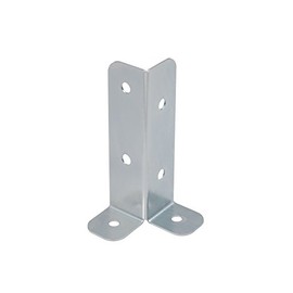 GRUNDLINE - Support foot post anchor post anchor, corner, made of steel, screw-on sleeve - PSB, 45 x 45 x 170 mm - Z275 - for fences, shelters, carports, pergolas, garden gazebos made of wooden beams