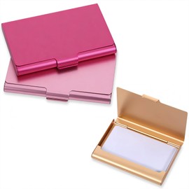 3Pcs Metal Business Card Holder Wallet, Credit Card Holder Purse, Business ID Card Organizer Cards Case Portable Business Slim Name Cards Holder for Women and Men Cards Organizer
