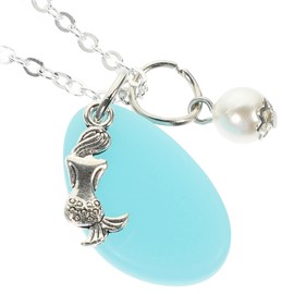 SAFIGLE 2pcs Mediterranean Pendant Chokers Necklace for Women Mermaid Sea Theme Pendant Necklace Choker Necklaces for Ladies Jewelry Beach Necklaces for Women Pearl Decor Alloy