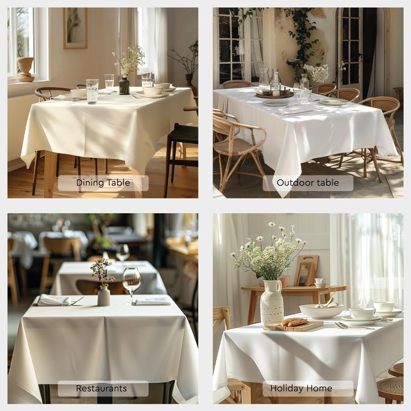 Encasa XO Cotton Canvas Tablecloth | Dark Taupe Plain |