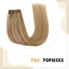 Clip in Hair Extensions Real Human Hair 27/613 Honey Blonde
