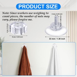 GOWTX 15Pcs Round Threads Suction Cups, Mushroom Head Suction Pads, Plastic Sucker Pads Without Hooks, Strong PVC Suction Cups with Knurled Nut, Anti-Collision Suction Cup for Kitchen Bathroom Car