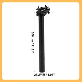 BULLSPANN Seat Post 27.2 Bicycle Saddle Post 27.2x300mm Bike Seatpost Replacement Parts for Most Bicycles Mountain Bike Road Bike Aluminum Alloy Black