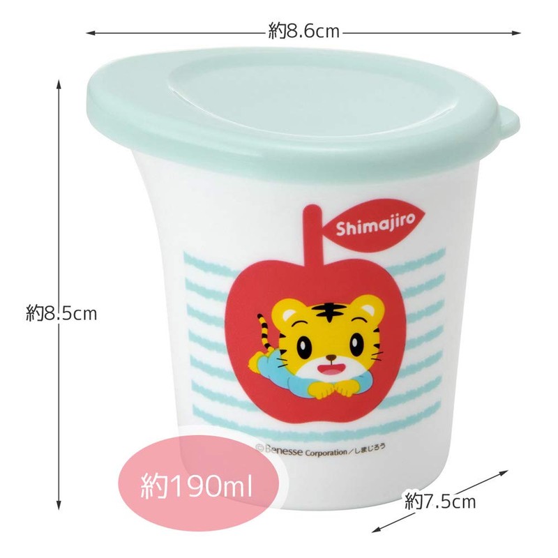Skater KDR1 Children's Cup, Shimajiro Border, 6.3 fl oz (190