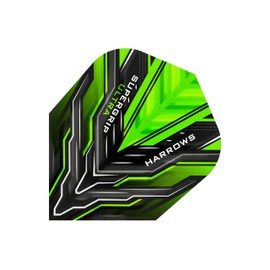 Harrows Supergrip Ultra Flights, Set of 5 High-Quality Extra Strong Dart Flight Bags (15 Flights), Green, One Size