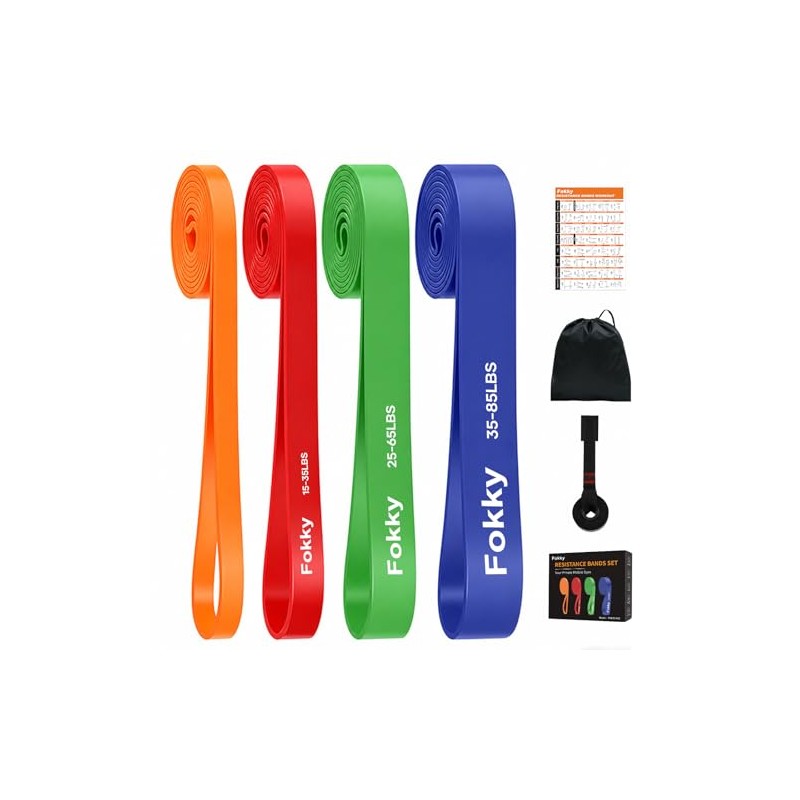 Fokky Resistance Bands Set with Door Anchor and Carry Bag