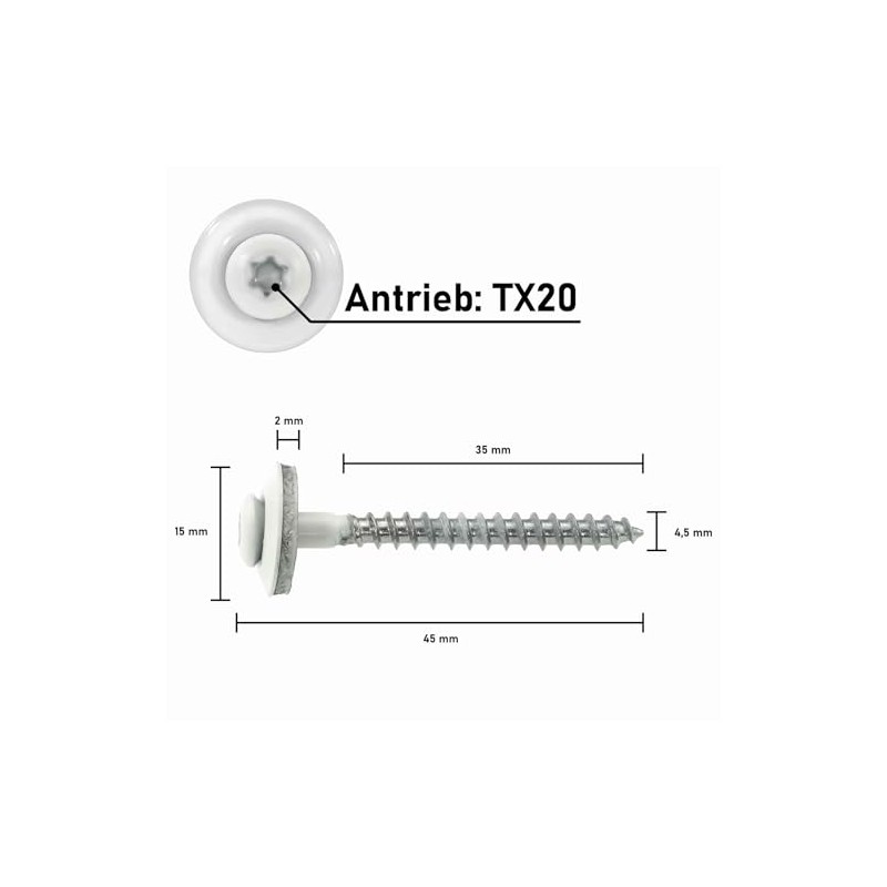 Plumbing Screws Stainless Steel A2 with EPDM Sealing Washer 15