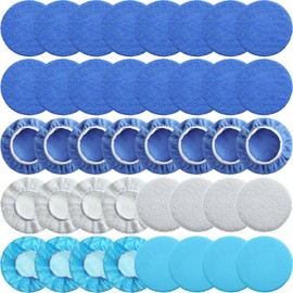 Juego de 40 almohadillas para orejas para pulir el capó del coche, de microfibra, de microfibra, de 8 de felpa, no tela, para pulir ()