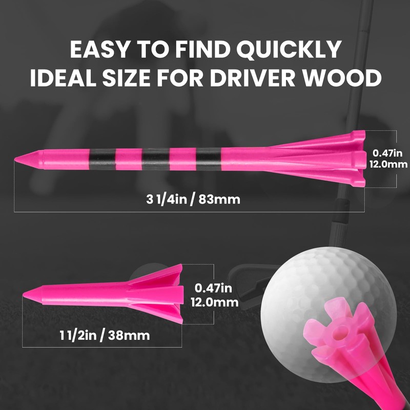 Golf Tees Plastic Driver 70mm 83mm Five Claws Prong 80