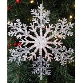 Christmas Concepts® 21cm 8" Large Glitter Decorated Snowflake Decoration - Christmas Baubles (ROSE GOLD, 1)
