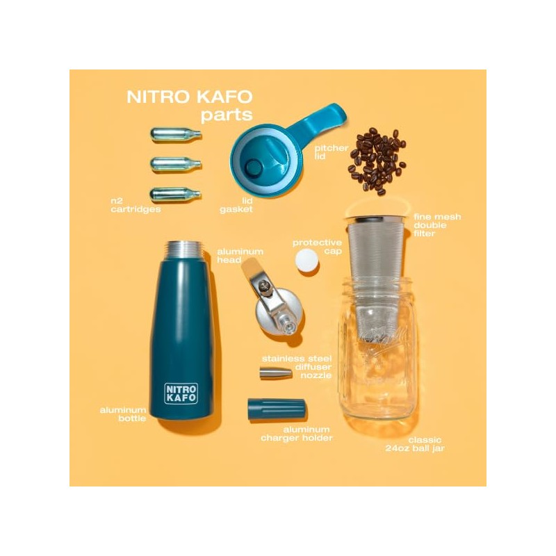 NITRO KAFO Premium 1L Nitro Coffee Maker, Aluminum Nitro Cold
