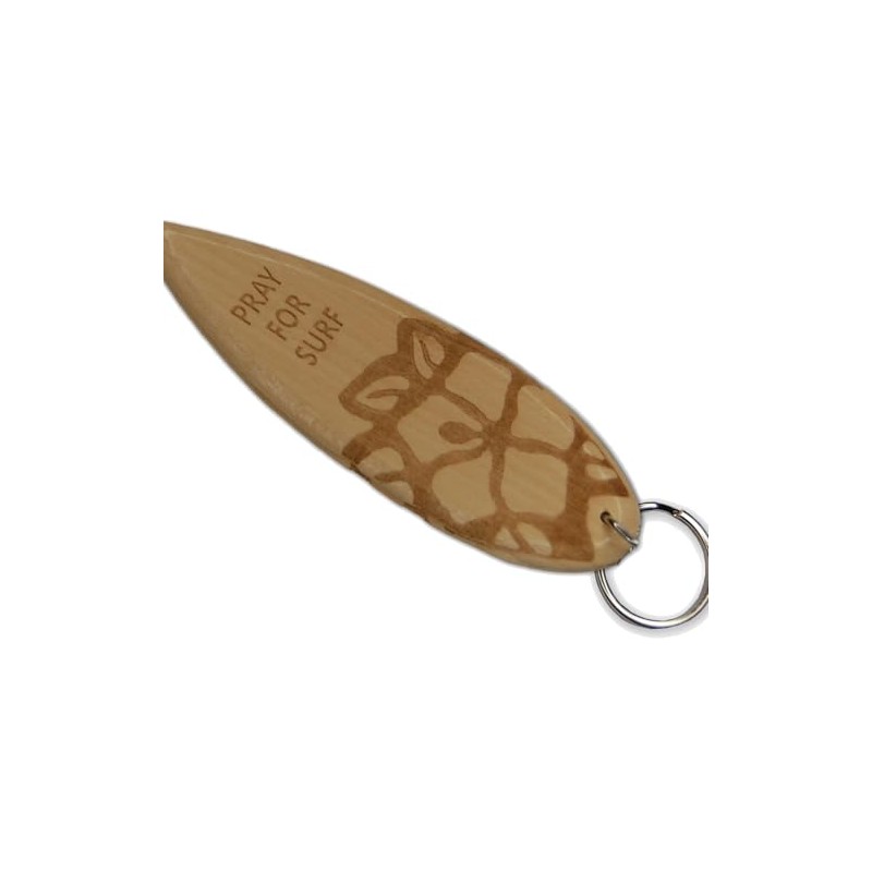 AXLorange Mini Surfboard Hawaii Wooden Keyring with Lettering, Approx. 10