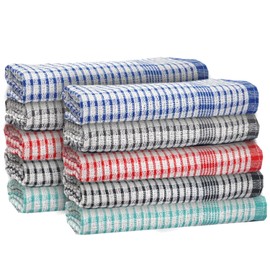 Casabella Wonderdry Tea Towels - 100% Cotton Kitchen Towels 50x70 cm Pack of 10 Cleaning Cloth, Highly Absorbent & Thick, Dish Cloths for washing up - Combo Tea Towels