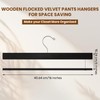 Chunful 10 Pack Wooden Velvet Pants Hangers - 16 Inch