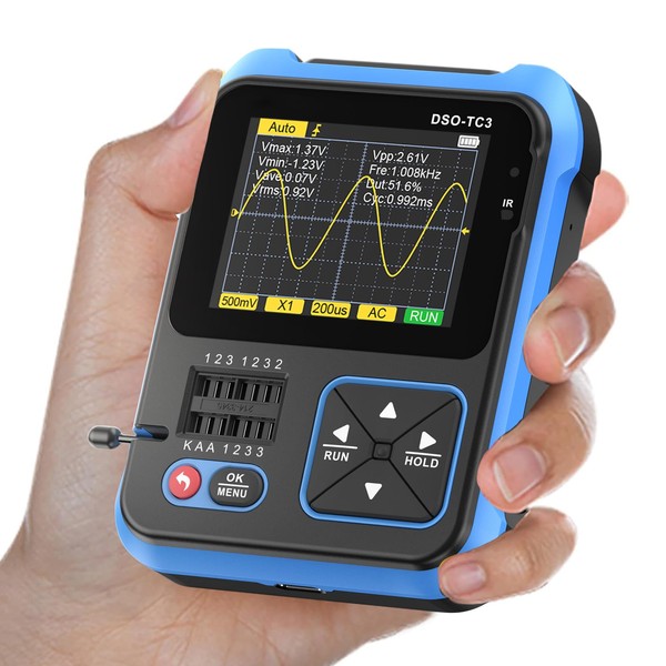 Jadeshay Oscilloscope, DSO-TC3 3-in-1 Portable Handheld Oscilloscope, Digital Oscilloscope, Transistor