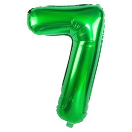 Dark Green 7 Balloons, 40 Inch Large Foil Balloons Number 7 Green, Self Inflating Helium Balloons Number 7 for Boys Girls Birthday Party Jungle Football Party Decorations Supplies (Dark Green#7)