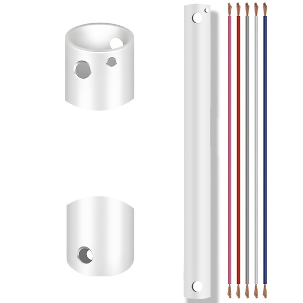 16 Inch Ceiling Fan Extension Rod, 1" Outer Diameter White