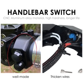 1" CNC Aluminum Alloy Motorcycle Switches Handlebar Mount Switch Headlight Fog Light ON Off Start Kill Horn Lock Reset Button