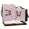 Coldinair Pink Butterfly Leather Bible Covers for Study Bibles Floral