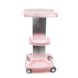 Salon Trolley Stand - Aluminum Alloy + ABS Salon Rolling Cart Trolley Holder Stand for Beauty Salon Machines 28.74"x18.11"x14.96", Maximum Load 33lbs (Pink)