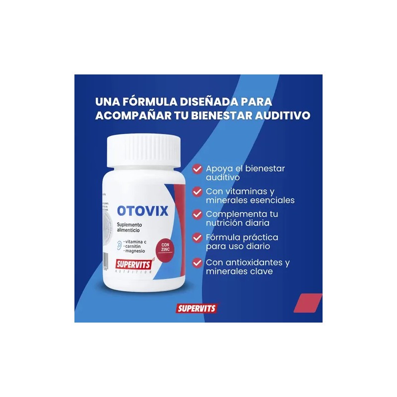 Supervits Otovix Para El Sistema Auditivo, Carnitina 100 Capsulas Sabor