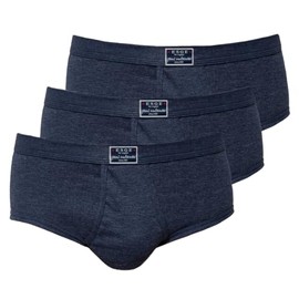 53-420 ESGE Jeans The Original Sports Briefs with Fly Size 5-9 Pack of 3, 3 x navy, L
