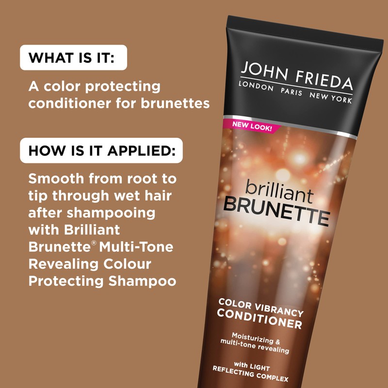 John Frieda Brilliant Brunette, Color Boosting Conditioner, Enhances and Protects