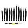 Cisixin 12-Piece Stainless Steel Precision Tweezers Set, Precise Tweezers, Multifunctional