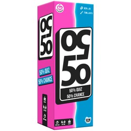 ATM Gaming 50 50 – Board Game – Fun General Culture Quiz – Compact Format – Mood Game from 14 Years – For 2 Players – Family, Parties, Aperitifs, Funny and Original Gift