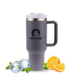 Novacup XXL Thermal Cup 1.2 L - 12 Hours Hot & 48 Hours Ice Cooled Stainless Steel Thermos Flask with Handle & Straw BPA-Free Dishwasher Safe Gift for Men, Women & Craftsmen